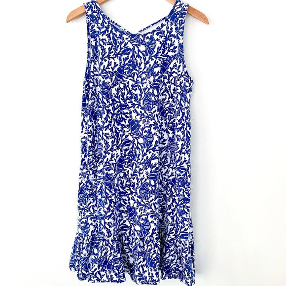 Lilly Pulitzer Blue and White Mini Sundress with Pockets - Picture 2 of 9